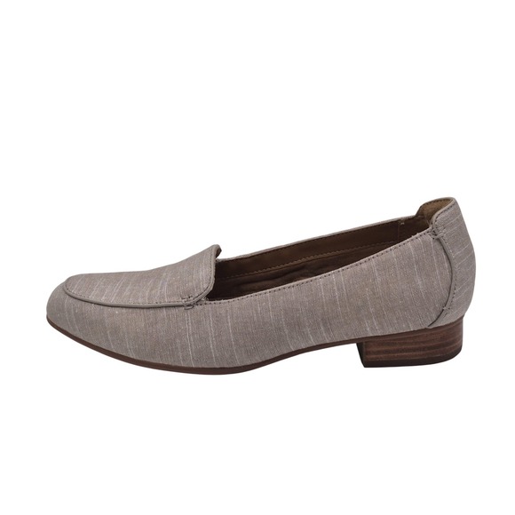Clarks Shoes - Clarks Shoes Womens Size 9.5 Taupe Textile Loafer Flats Slip On Low Heel EU 41